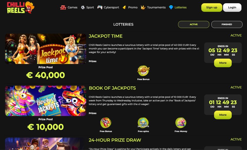 Chilli Reels Lotteries