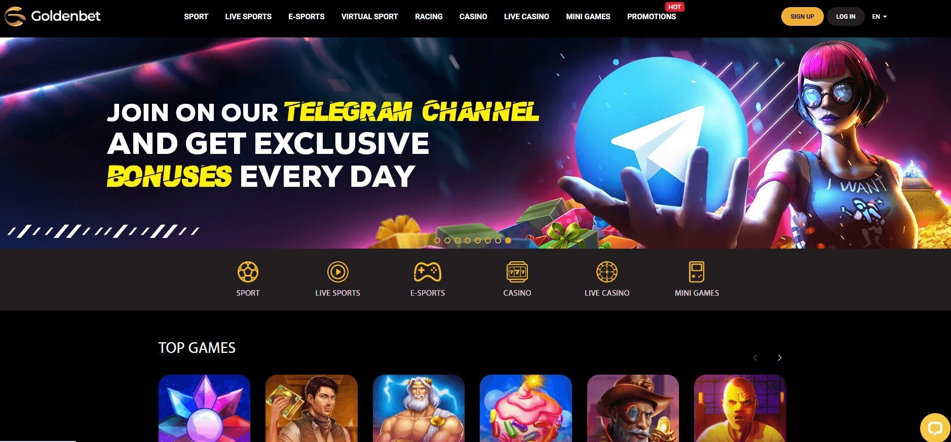 Goldenbet Casino homepage