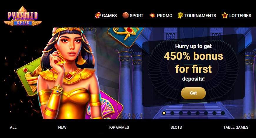 Pyramid Spins Casino lobby