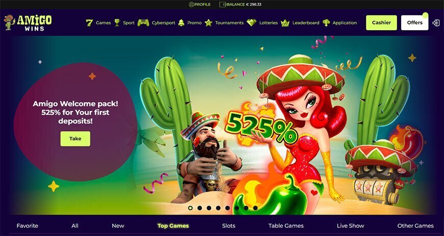 Amigo Wins casino lobby