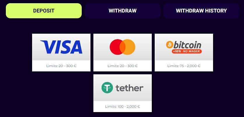 Amigo Wins casino banking options