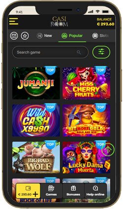 Casiroom casino mobile view