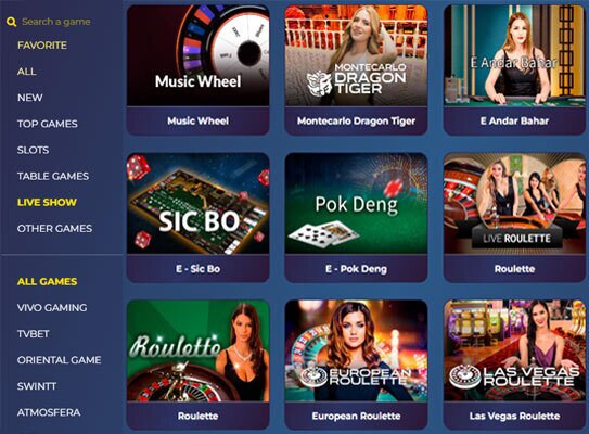 Hawaii Spins casino live games