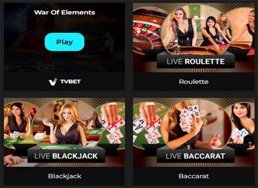 Orion Spins live casino games