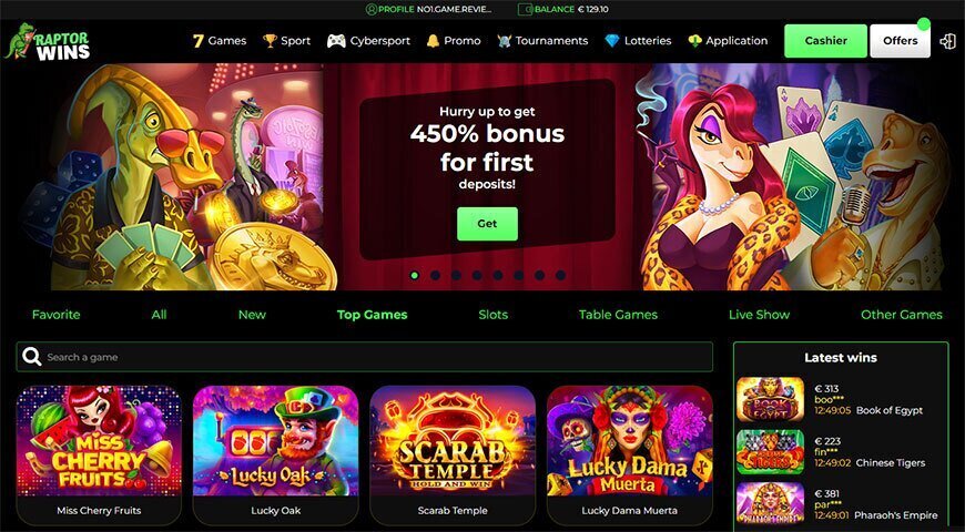 Raptor Wins Casino