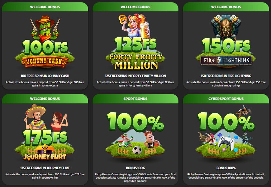 Richy Farmer casino bonuses and promotions