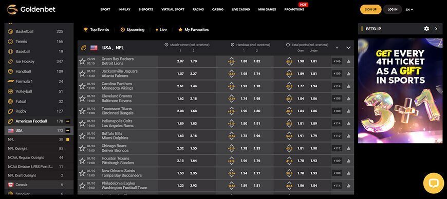 Goldenbet NFL Sports book