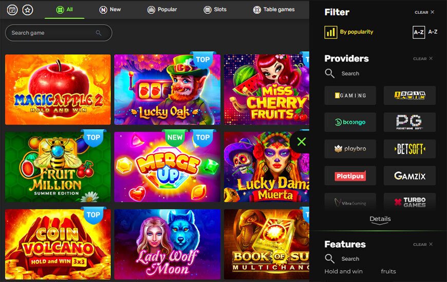 Casiroom casino games
