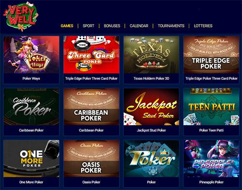Very Well casino poker games