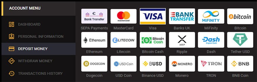 Goldenbet banking options