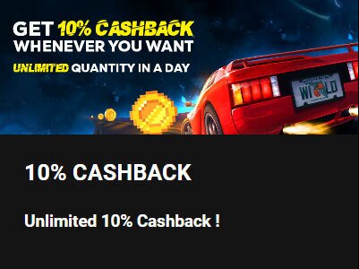 Goldenbet 10% cashback