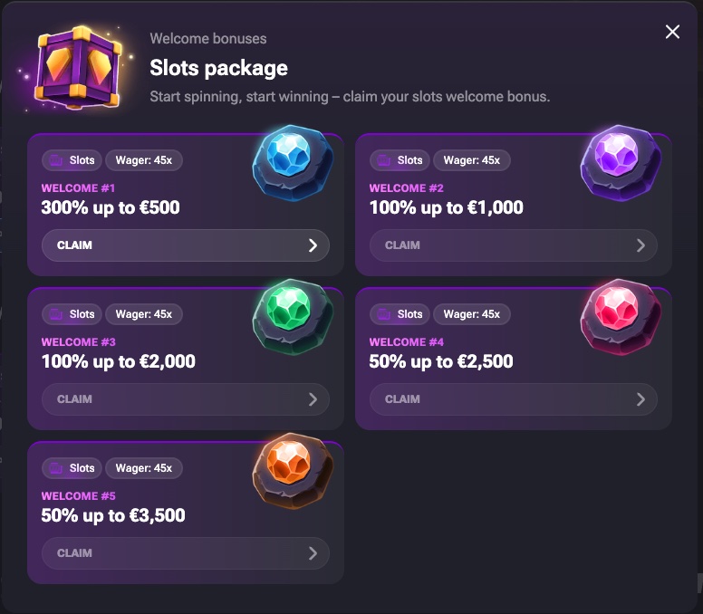 Winstler welcome bonuses