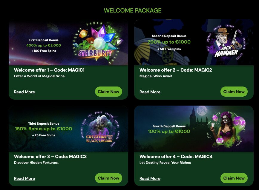 Magic Win casino bonuses.